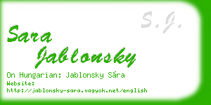 sara jablonsky business card